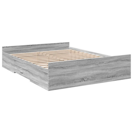 vidaXL Bedframe met lades bewerkt hout grijs sonoma eiken 160x200 cm afbeelding2 - 1