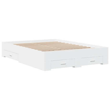 vidaXL Bedframe met lades bewerkt hout wit 120x200 cm afbeelding2 - 1