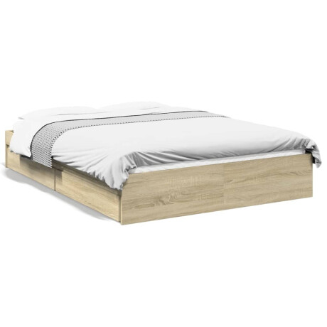 vidaXL Bedframe met lades bewerkt hout sonoma eikenkleurig 120x190 cm afbeelding2 - 1