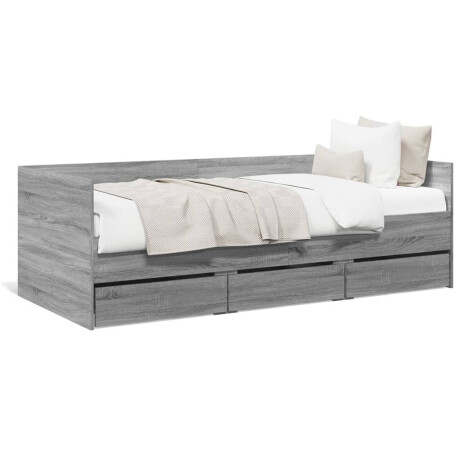 vidaXL Slaapbank met lades zonder matras 90x200 cm grijs sonoma eiken afbeelding2 - 1