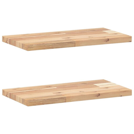 vidaXL Wandschappen 2 st zwevend 40x20x2 cm onbehandeld acaciahout afbeelding2 - 1