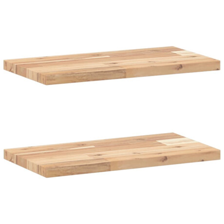vidaXL Wandschappen 2 st zwevend 60x20x2 cm onbehandeld acaciahout afbeelding2 - 1
