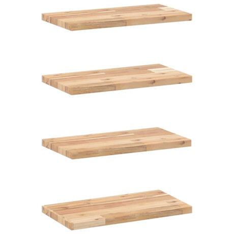 vidaXL Wandschappen 4 st zwevend 60x20x2 cm onbehandeld acaciahout afbeelding2 - 1