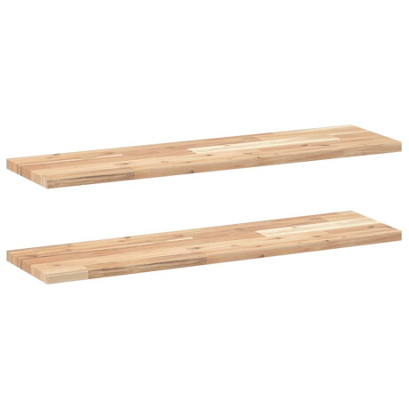 vidaXL Wandschappen 2 st zwevend 80x20x2 cm onbehandeld acaciahout afbeelding2 - 1