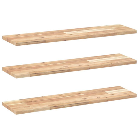 vidaXL Wandschappen 3 st zwevend 80x20x2 cm onbehandeld acaciahout afbeelding2 - 1
