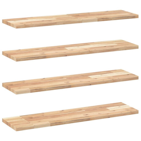 vidaXL Wandschappen 4 st zwevend 80x20x2 cm onbehandeld acaciahout afbeelding2 - 1