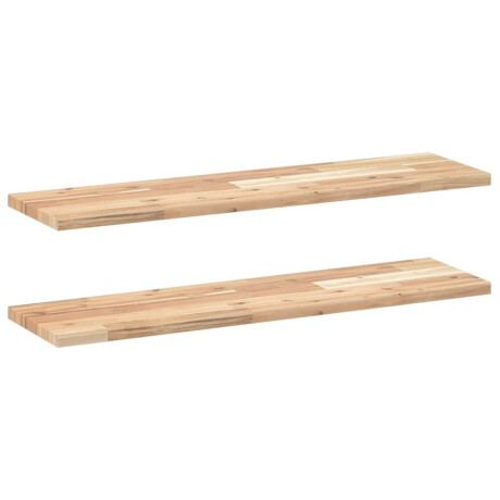 vidaXL Wandschappen 2 st zwevend 100x20x2 cm onbehandeld acaciahout afbeelding2 - 1