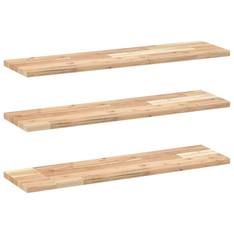 vidaXL Wandschappen 3 st zwevend 100x20x2 cm onbehandeld acaciahout afbeelding2 - 1