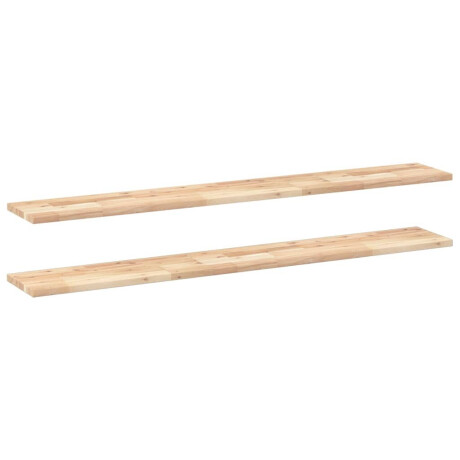 vidaXL Wandschappen 2 st zwevend 120x20x2 cm onbehandeld acaciahout afbeelding2 - 1