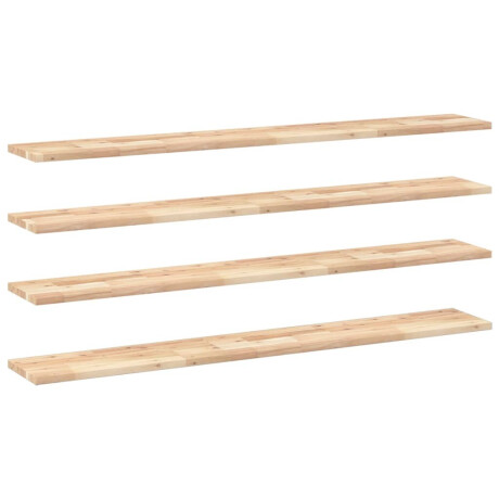 vidaXL Wandschappen 4 st zwevend 120x20x2 cm onbehandeld acaciahout afbeelding2 - 1