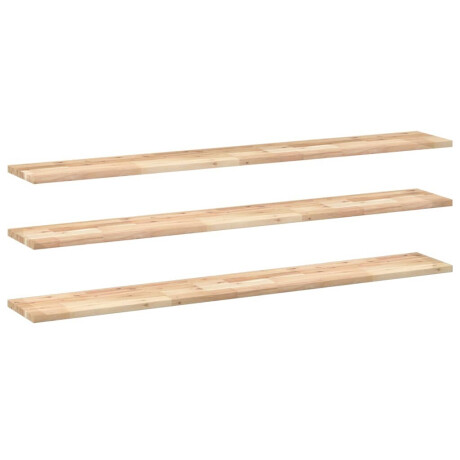 vidaXL Wandschappen 3 st zwevend 140x20x2 cm onbehandeld acaciahout afbeelding2 - 1