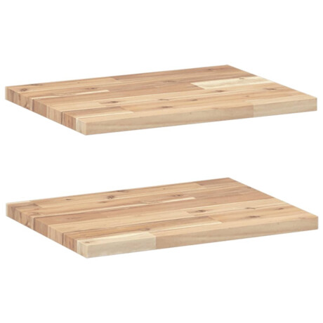 vidaXL Wandschappen 2 st zwevend 60x30x2 cm onbehandeld acaciahout afbeelding2 - 1