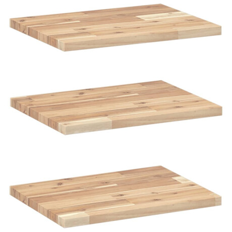 vidaXL Wandschappen 3 st zwevend 60x30x2 cm onbehandeld acaciahout afbeelding2 - 1