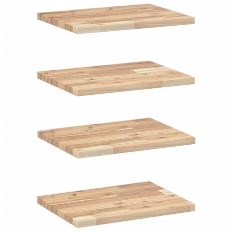 vidaXL Wandschappen 4 st zwevend 60x30x2 cm onbehandeld acaciahout afbeelding2 - 1