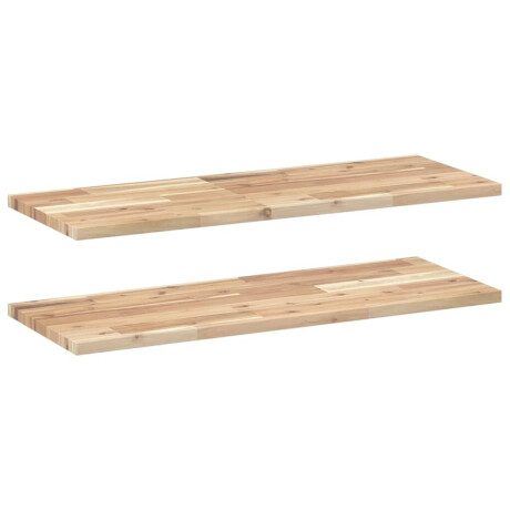 vidaXL Wandschappen 2 st zwevend 100x30x2 cm onbehandeld acaciahout afbeelding2 - 1