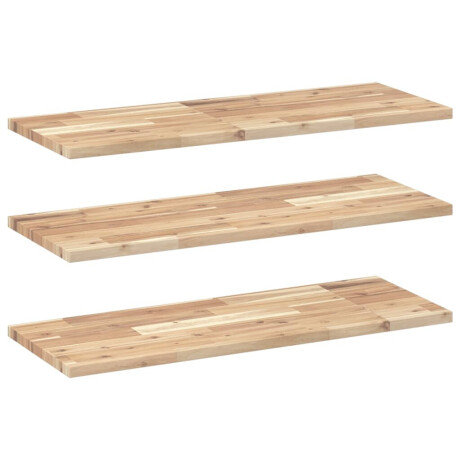 vidaXL Wandschappen 3 st zwevend 100x30x2 cm onbehandeld acaciahout afbeelding2 - 1