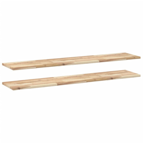 vidaXL Wandschappen 2 st zwevend 120x30x2 cm onbehandeld acaciahout afbeelding2 - 1