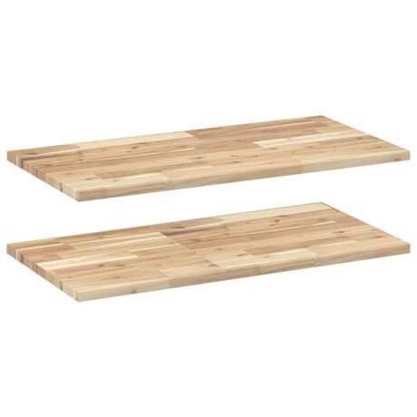 vidaXL Wandschappen 2 st zwevend 100x40x2 cm onbehandeld acaciahout afbeelding2 - 1