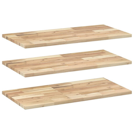 vidaXL Wandschappen 3 st zwevend 100x40x2 cm onbehandeld acaciahout afbeelding2 - 1