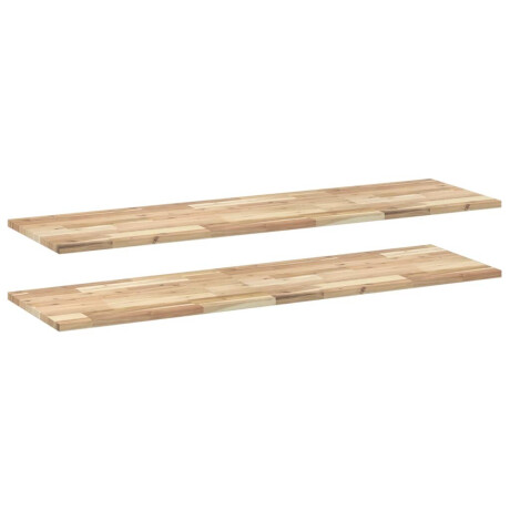 vidaXL Wandschappen 2 st zwevend 120x40x2 cm onbehandeld acaciahout afbeelding2 - 1