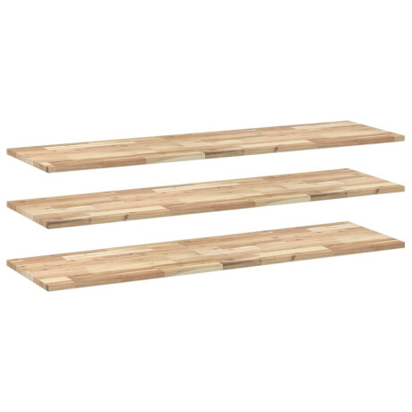 vidaXL Wandschappen 3 st zwevend 120x40x2 cm onbehandeld acaciahout afbeelding2 - 1