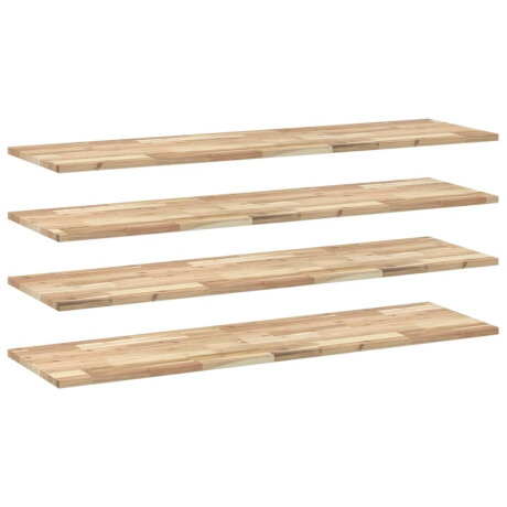 vidaXL Wandschappen 4 st zwevend 160x40x2 cm onbehandeld acaciahout afbeelding2 - 1