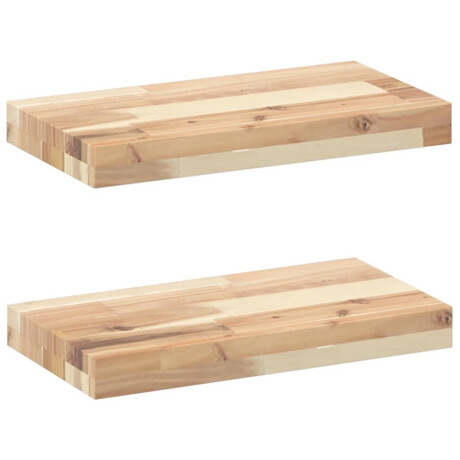 vidaXL Wandschappen 2 st zwevend 40x20x4 cm onbehandeld acaciahout afbeelding2 - 1