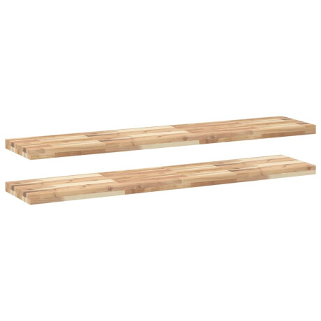 vidaXL Wandschappen 2 st zwevend 160x30x4 cm onbehandeld acaciahout afbeelding2 - 1