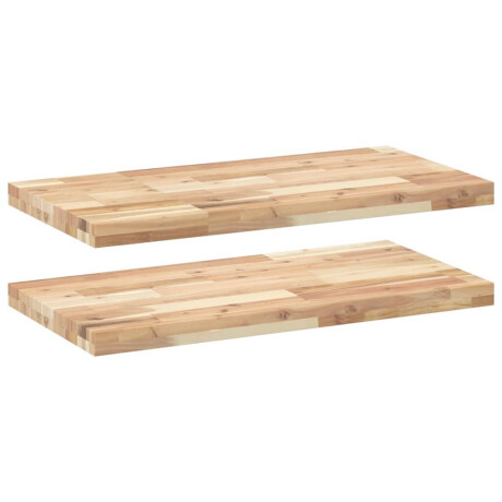 vidaXL Wandschappen 2 st zwevend 60x40x4 cm onbehandeld acaciahout afbeelding2 - 1