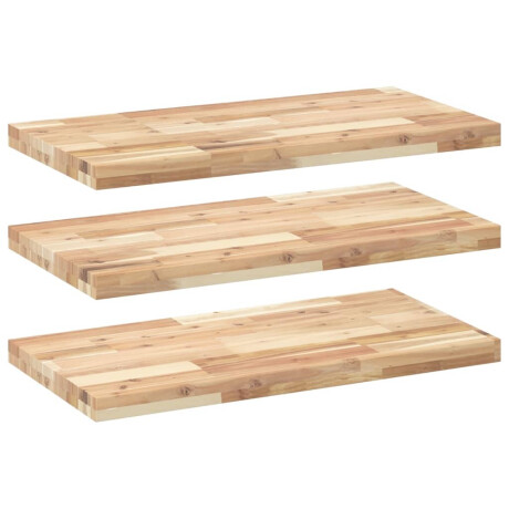 vidaXL Wandschappen 3 st zwevend 60x40x4 cm onbehandeld acaciahout afbeelding2 - 1