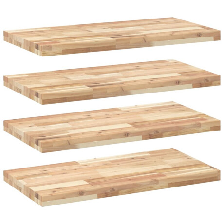 vidaXL Wandschappen 4 st zwevend 60x40x4 cm onbehandeld acaciahout afbeelding2 - 1