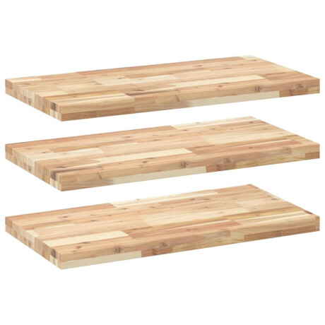 vidaXL Wandschappen 3 st zwevend 100x40x4 cm onbehandeld acaciahout afbeelding2 - 1