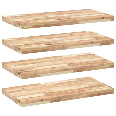 vidaXL Wandschappen 4 st zwevend 100x40x4 cm onbehandeld acaciahout afbeelding2 - 1