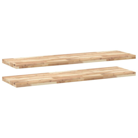 vidaXL Wandschappen 2 st zwevend 120x40x4 cm onbehandeld acaciahout afbeelding2 - 1