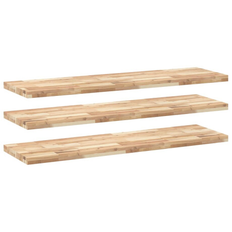 vidaXL Wandschappen 3 st zwevend 120x40x4 cm onbehandeld acaciahout afbeelding2 - 1