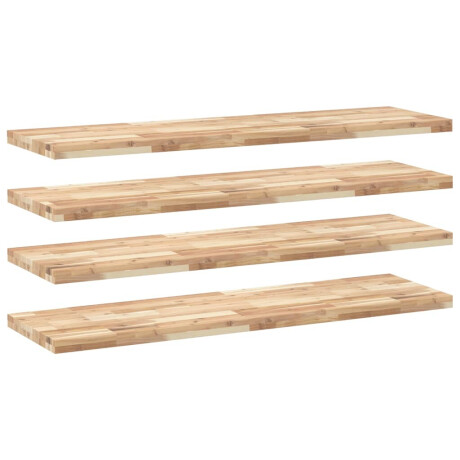 vidaXL Wandschappen 4 st zwevend 120x40x4 cm onbehandeld acaciahout afbeelding2 - 1