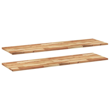 vidaXL Wandschappen 2 st zwevend olieafwerking 140x40x2 cm acaciahout afbeelding2 - 1