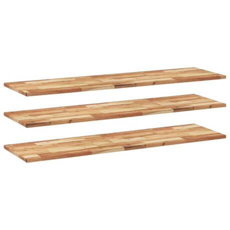 vidaXL Wandschappen 3 st zwevend olieafwerking 140x40x2 cm acaciahout afbeelding2 - 1