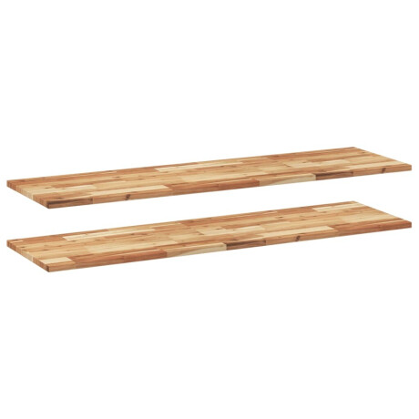 vidaXL Wandschappen 2 st zwevend olieafwerking 160x40x2 cm acaciahout afbeelding2 - 1