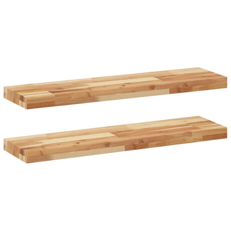 vidaXL Wandschappen 2 st zwevend olieafwerking 80x20x4 cm acaciahout afbeelding2 - 1