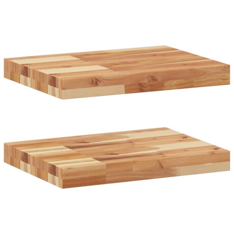vidaXL Wandschappen 2 st zwevend olieafwerking 40x30x4 cm acaciahout afbeelding2 - 1
