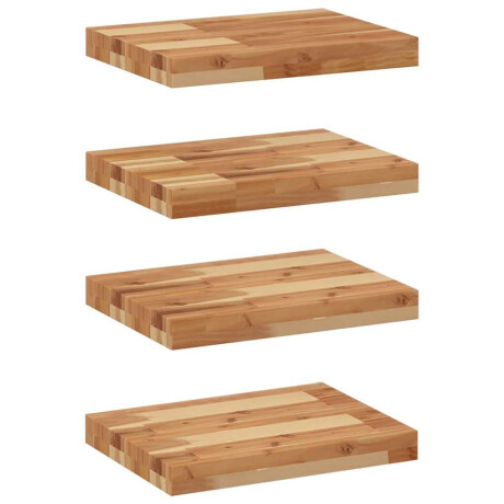 vidaXL Wandschappen 4 st zwevend olieafwerking 40x30x4 cm acaciahout afbeelding2 - 1