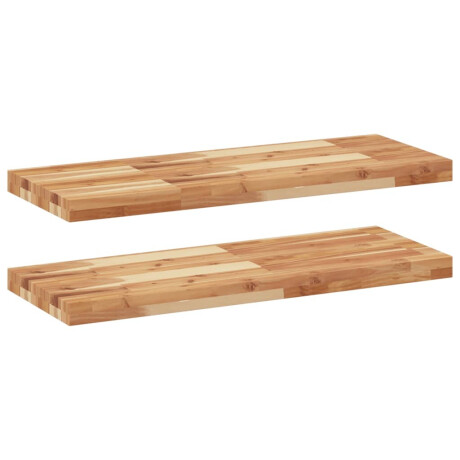 vidaXL Wandschappen 2 st zwevend olieafwerking 100x30x4 cm acaciahout afbeelding2 - 1
