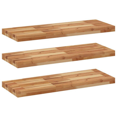 vidaXL Wandschappen 3 st zwevend olieafwerking 100x30x4 cm acaciahout afbeelding2 - 1