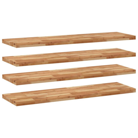 vidaXL Wandschappen 4 st zwevend olieafwerking 140x40x4 cm acaciahout afbeelding2 - 1