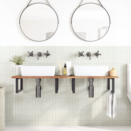 vidaXL Wastafelblad met olieafwerking 160x50x2 cm massief acaciahout afbeelding2 - 1