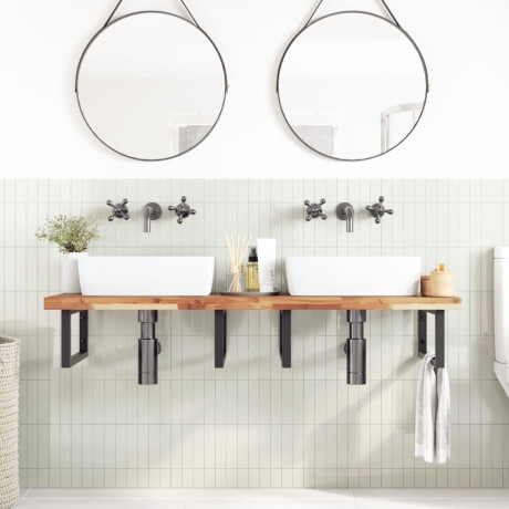 vidaXL Wastafelblad met olieafwerking 120x50x4 cm massief acaciahout afbeelding2 - 1