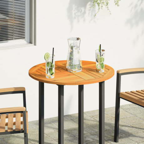 vidaXL Tafelblad rond Ø 70x2 cm massief acaciahout afbeelding2 - 1