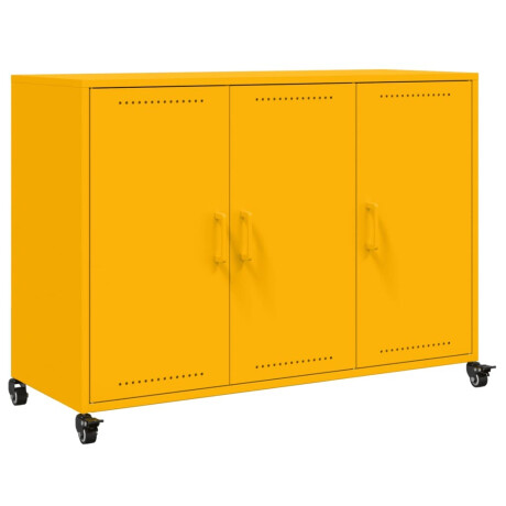 vidaXL Dressoir 100,5x39x72 cm staal mosterdgeel afbeelding2 - 1