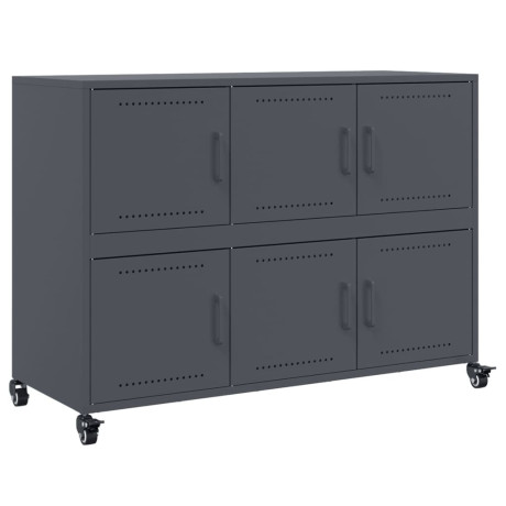 vidaXL Dressoir 100,5x39x72 cm koudgewalst staal antracietkleurig afbeelding2 - 1